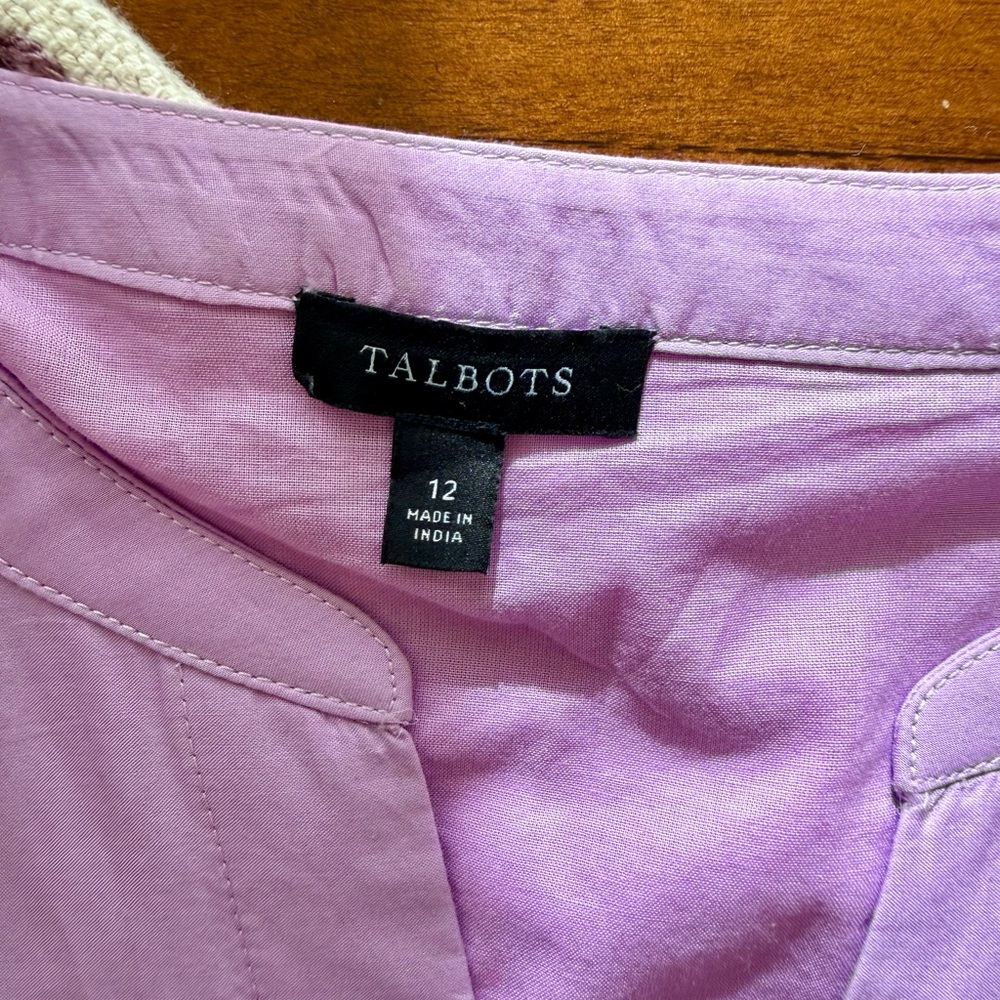 Talbots Lavender Eyelet Long Sleeve Dress - Picture 4 of 6
